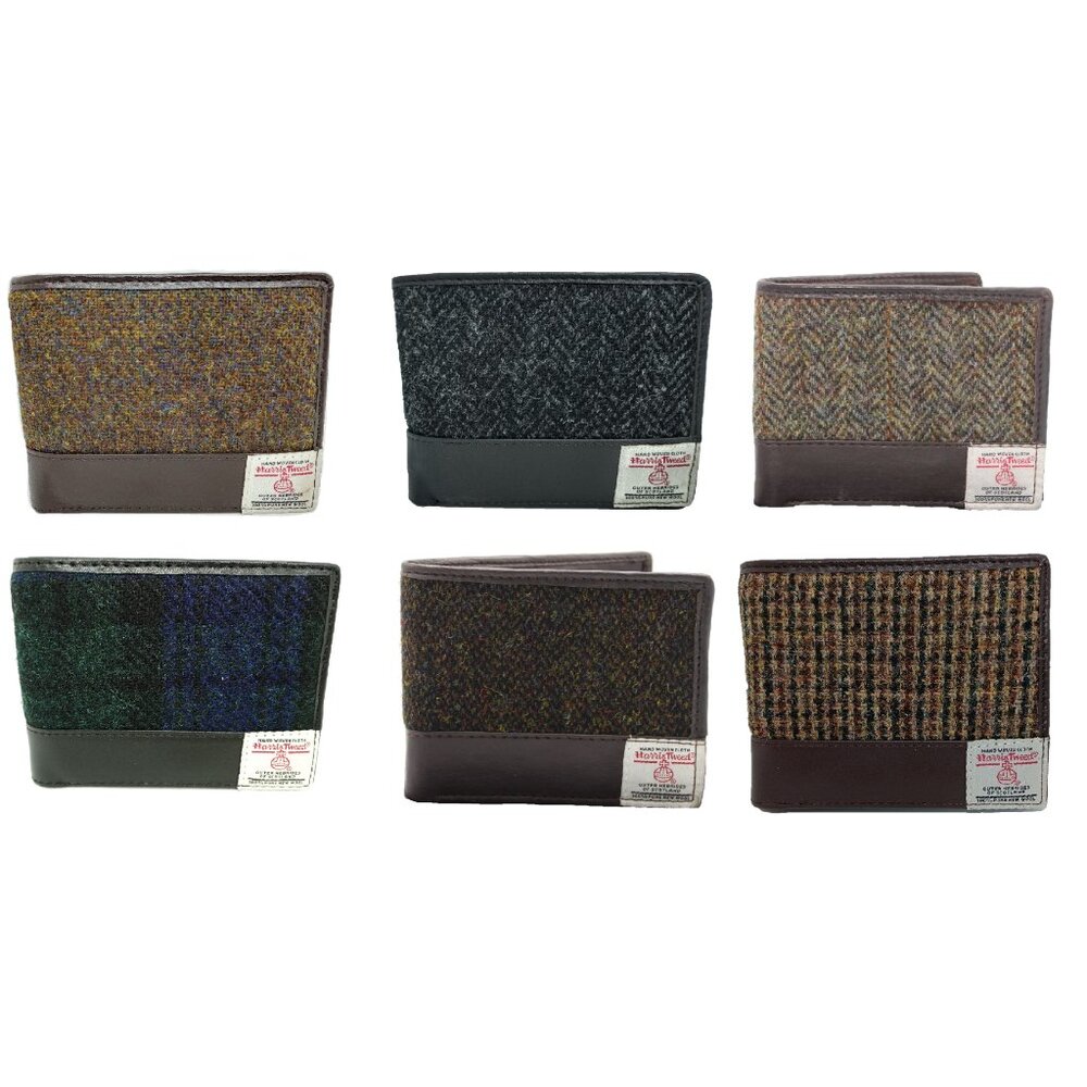 Genuine Scottish Harris Tweed® + Leather Wallet - HA80 - CHOOSE COLOR